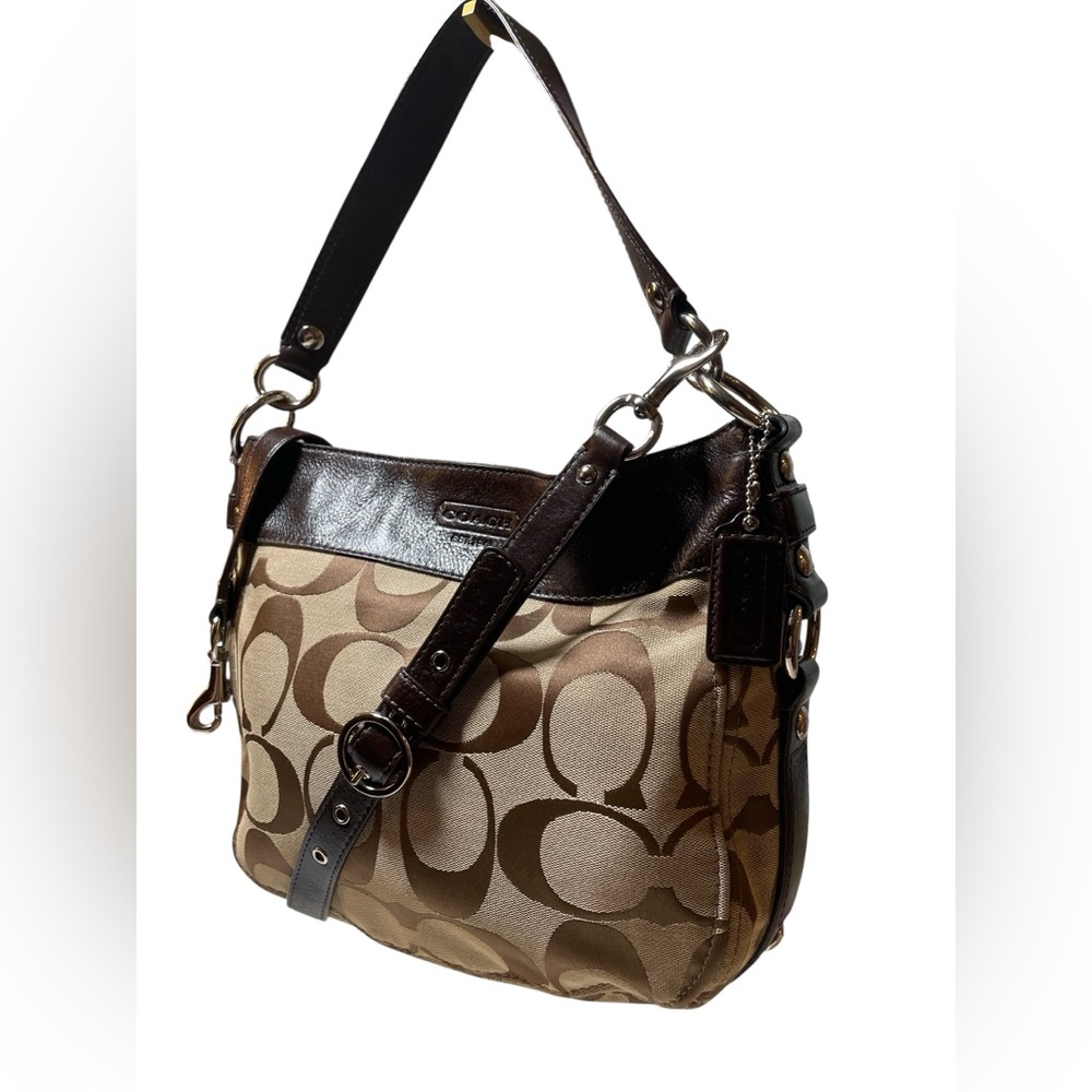 Coach Large Zoe Hobo Bag in Signature Jacquard WITH Crossbody Strap EUC ๐คฉ - Picture 5 of 17